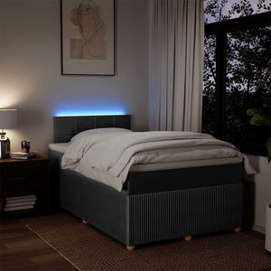Κρεβάτι Boxspring με Στρώμα Σκούρο Γκρι 120x200 εκ. Υφασμάτινο - Pakobazaar