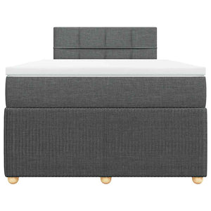 Κρεβάτι Boxspring με Στρώμα Σκούρο Γκρι 120x200 εκ. Υφασμάτινο - Pakobazaar