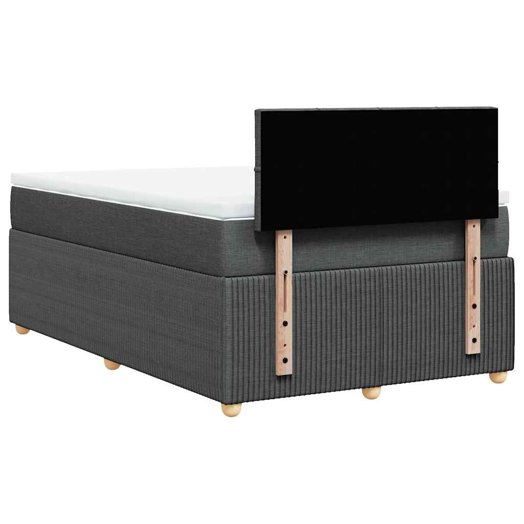 Κρεβάτι Boxspring με Στρώμα Σκούρο Γκρι 120x200 εκ. Υφασμάτινο - Pakobazaar