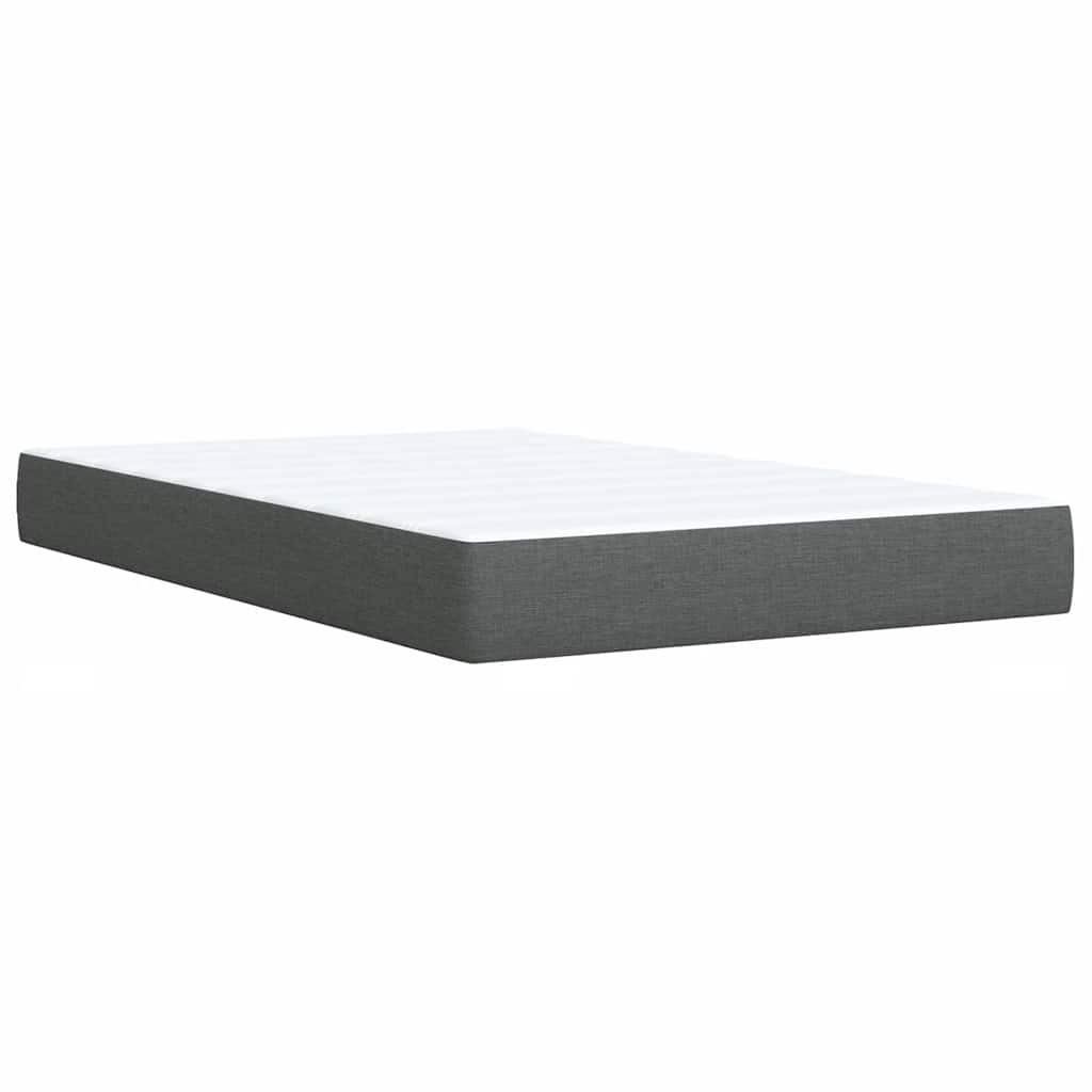 Κρεβάτι Boxspring με Στρώμα Σκούρο Γκρι 120x200 εκ. Υφασμάτινο - Pakobazaar