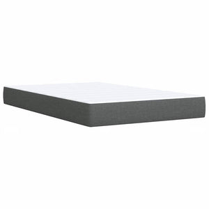 Κρεβάτι Boxspring με Στρώμα Σκούρο Γκρι 120x200 εκ. Υφασμάτινο - Pakobazaar
