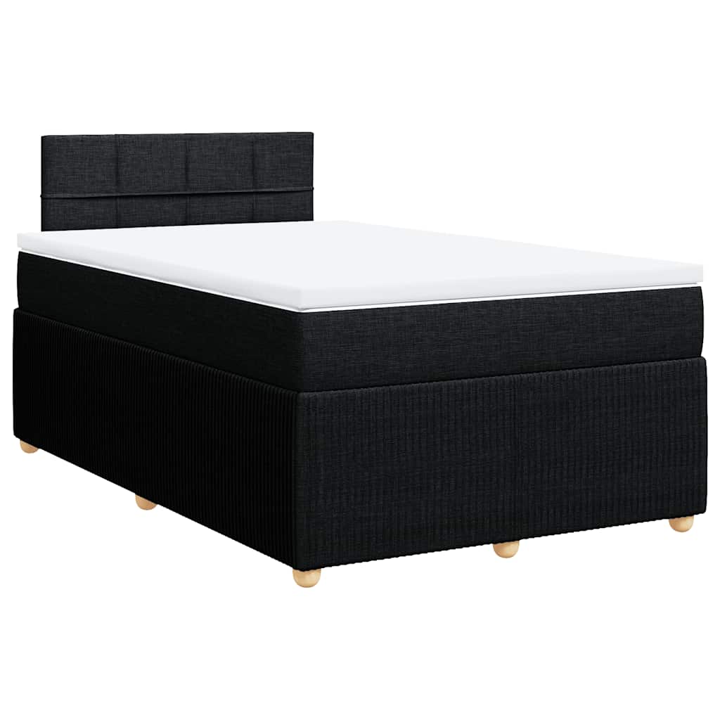 Κρεβάτι Boxspring με Στρώμα Μαύρο 120x200 εκ. Υφασμάτινο - Pakobazaar