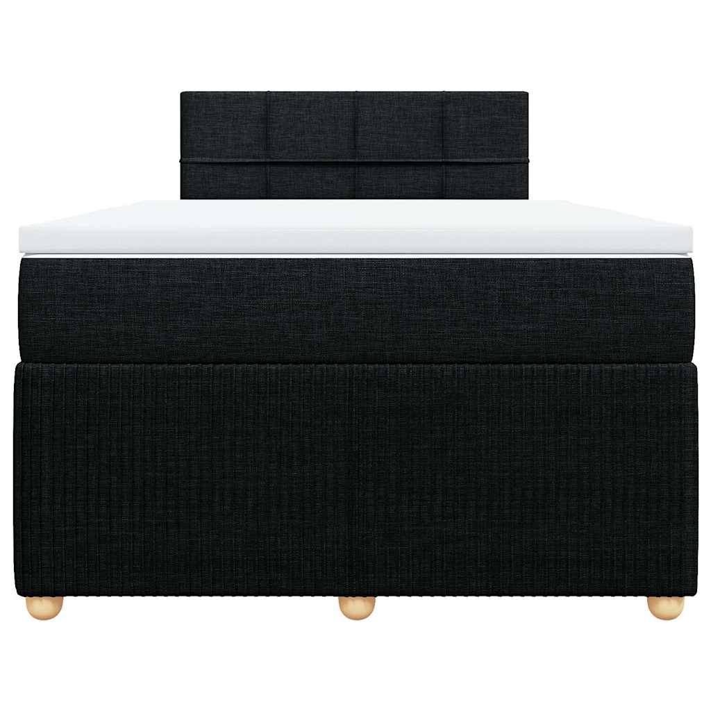 Κρεβάτι Boxspring με Στρώμα Μαύρο 120x200 εκ. Υφασμάτινο - Pakobazaar