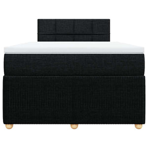 Κρεβάτι Boxspring με Στρώμα Μαύρο 120x200 εκ. Υφασμάτινο - Pakobazaar