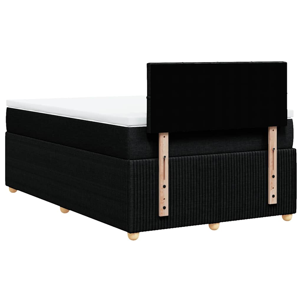 Κρεβάτι Boxspring με Στρώμα Μαύρο 120x200 εκ. Υφασμάτινο - Pakobazaar