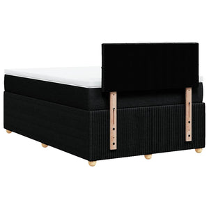 Κρεβάτι Boxspring με Στρώμα Μαύρο 120x200 εκ. Υφασμάτινο - Pakobazaar