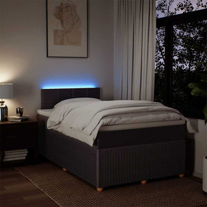Κρεβάτι Boxspring με Στρώμα Σκούρο Καφέ 120x200 εκ. Υφασμάτινο - Pakobazaar