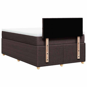 Κρεβάτι Boxspring με Στρώμα Σκούρο Καφέ 120x200 εκ. Υφασμάτινο - Pakobazaar