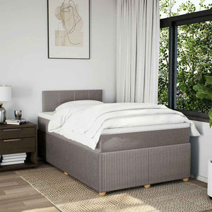 Κρεβάτι Boxspring με Στρώμα Taupe 120x200 εκ. Υφασμάτινο - Pakobazaar