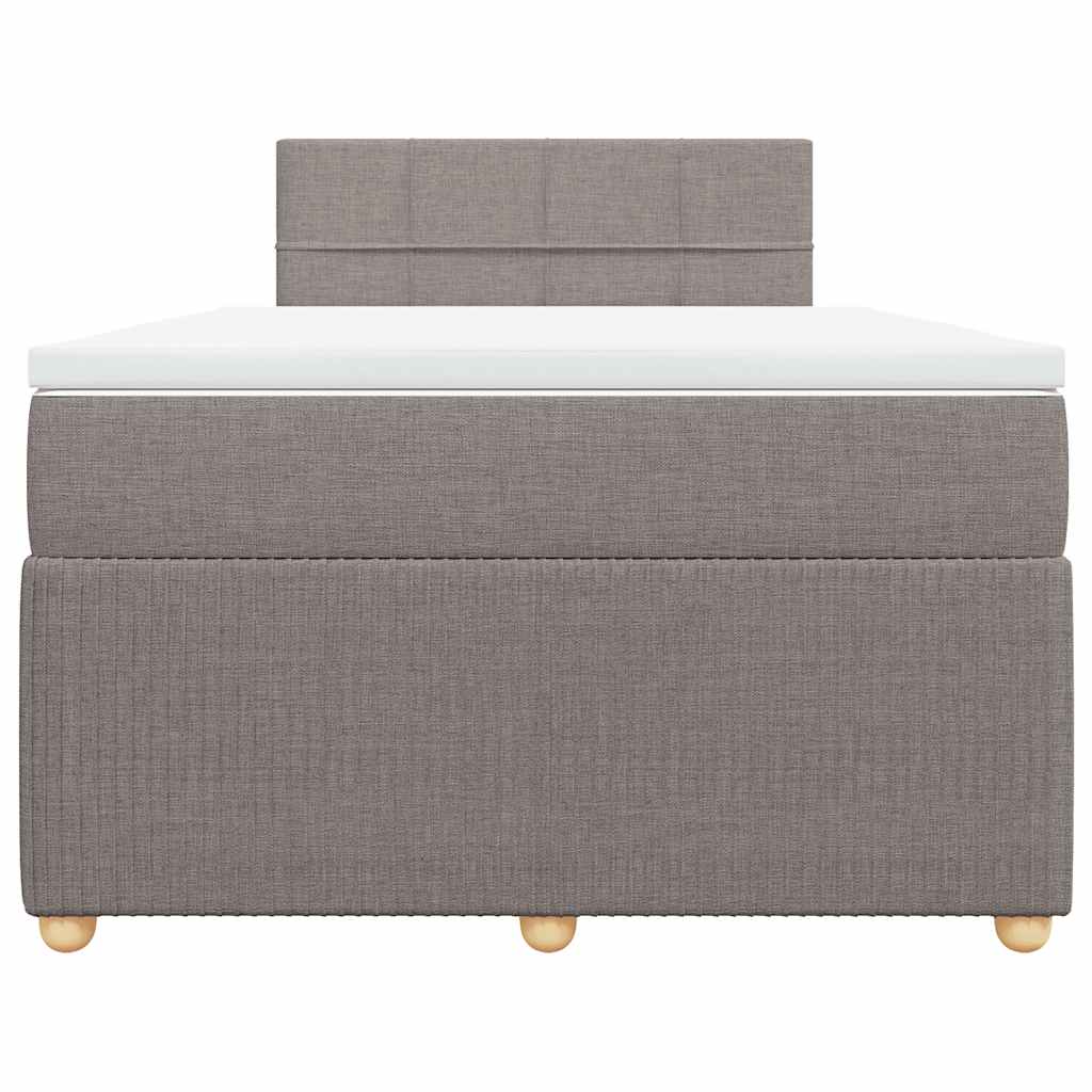 Κρεβάτι Boxspring με Στρώμα Taupe 120x200 εκ. Υφασμάτινο - Pakobazaar
