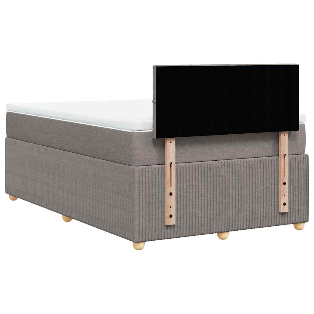 Κρεβάτι Boxspring με Στρώμα Taupe 120x200 εκ. Υφασμάτινο - Pakobazaar