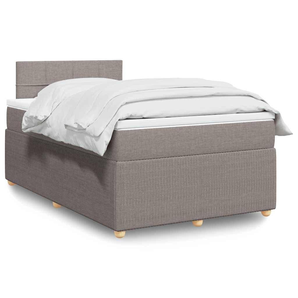 Κρεβάτι Boxspring με Στρώμα Taupe 120x200 εκ. Υφασμάτινο - Pakobazaar
