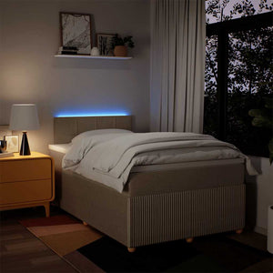 Κρεβάτι Boxspring με Στρώμα Κρεμ 120x200 εκ. Υφασμάτινο - Pakobazaar