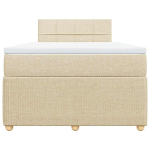 Κρεβάτι Boxspring με Στρώμα Κρεμ 120x200 εκ. Υφασμάτινο - Pakobazaar