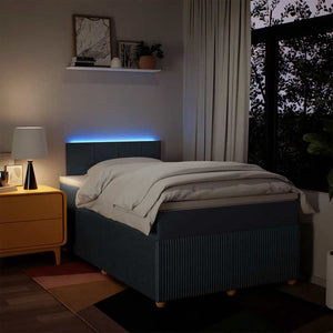 Κρεβάτι Boxspring με Στρώμα Μπλε 120x200 εκ. Υφασμάτινο - Pakobazaar