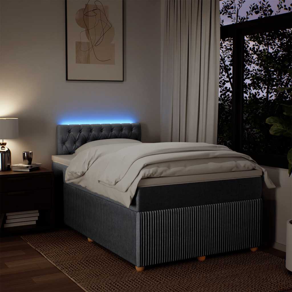 Κρεβάτι Boxspring με Στρώμα Ανοιχτό Γκρι 120x200 εκ. Υφασμάτινο - Pakobazaar