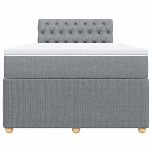 Κρεβάτι Boxspring με Στρώμα Ανοιχτό Γκρι 120x200 εκ. Υφασμάτινο - Pakobazaar