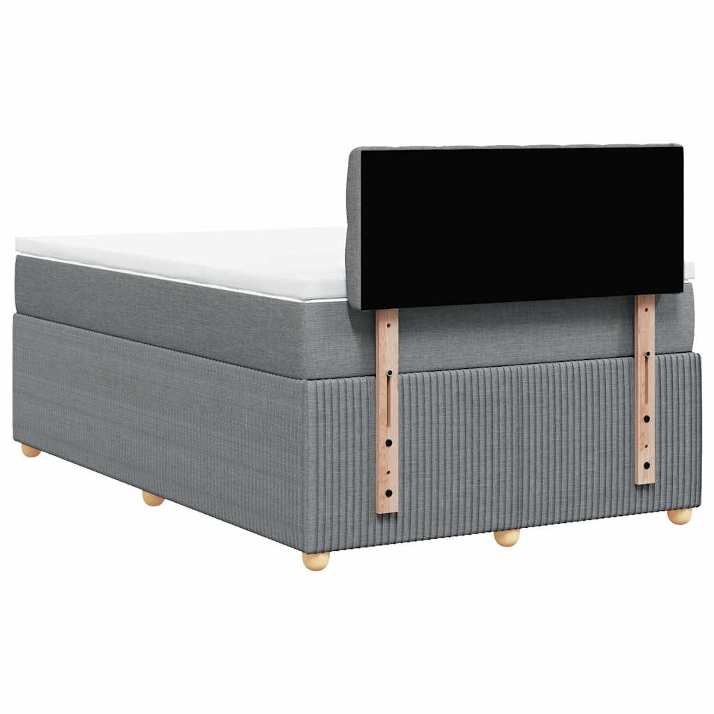 Κρεβάτι Boxspring με Στρώμα Ανοιχτό Γκρι 120x200 εκ. Υφασμάτινο - Pakobazaar
