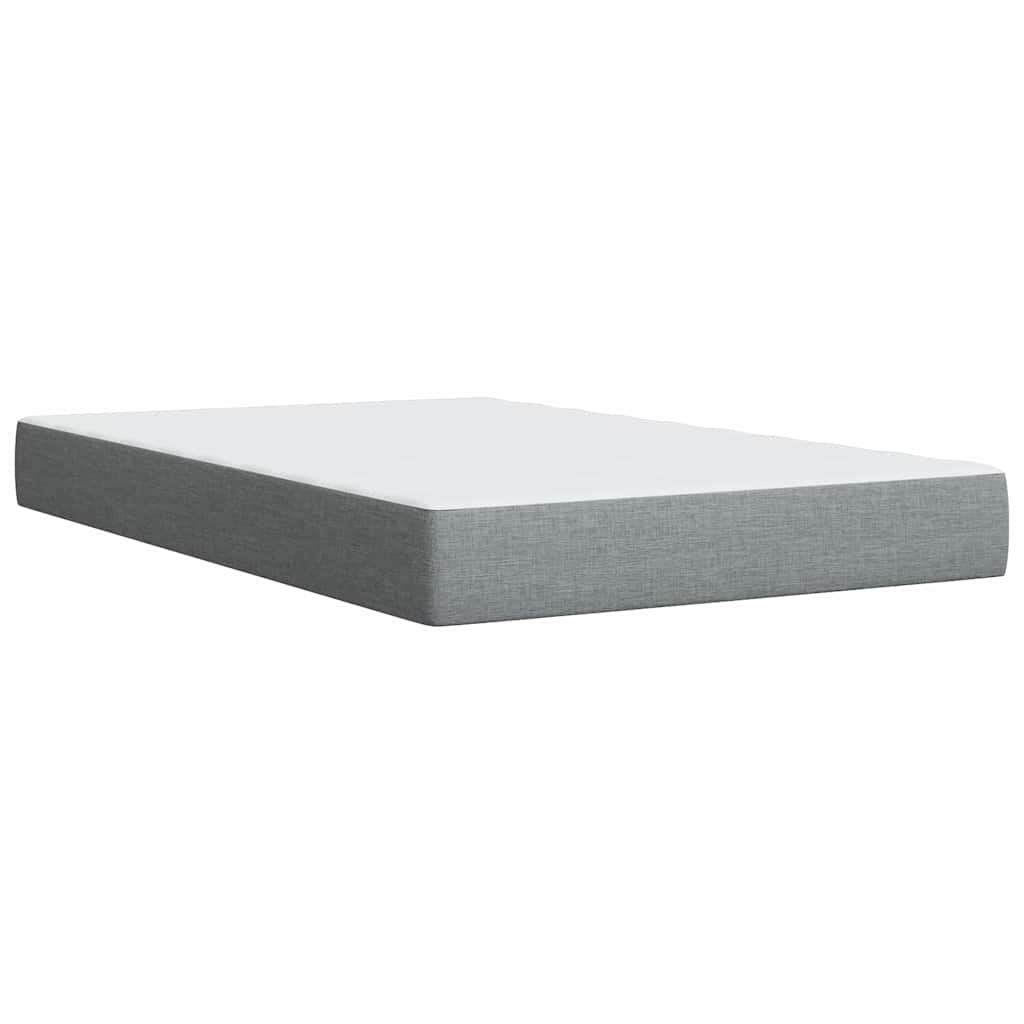 Κρεβάτι Boxspring με Στρώμα Ανοιχτό Γκρι 120x200 εκ. Υφασμάτινο - Pakobazaar