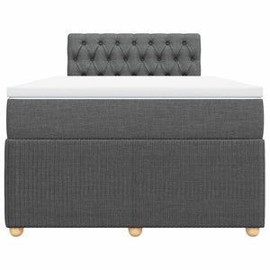 Κρεβάτι Boxspring με Στρώμα Σκούρο Γκρι 120x200 εκ. Υφασμάτινο - Pakobazaar
