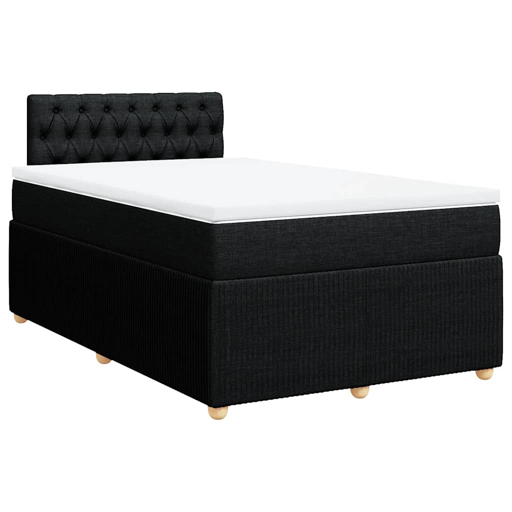 Κρεβάτι Boxspring με Στρώμα Μαύρο 120x200 εκ. Υφασμάτινο - Pakobazaar