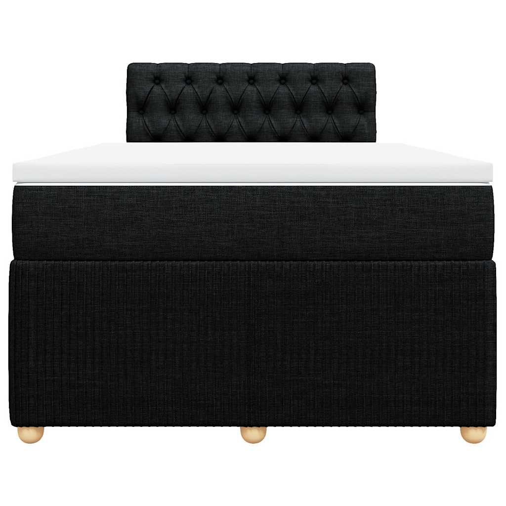 Κρεβάτι Boxspring με Στρώμα Μαύρο 120x200 εκ. Υφασμάτινο - Pakobazaar