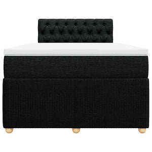 Κρεβάτι Boxspring με Στρώμα Μαύρο 120x200 εκ. Υφασμάτινο - Pakobazaar