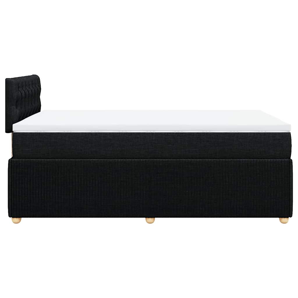Κρεβάτι Boxspring με Στρώμα Μαύρο 120x200 εκ. Υφασμάτινο - Pakobazaar