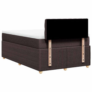Κρεβάτι Boxspring με Στρώμα Σκούρο Καφέ 120x200 εκ. Υφασμάτινο - Pakobazaar
