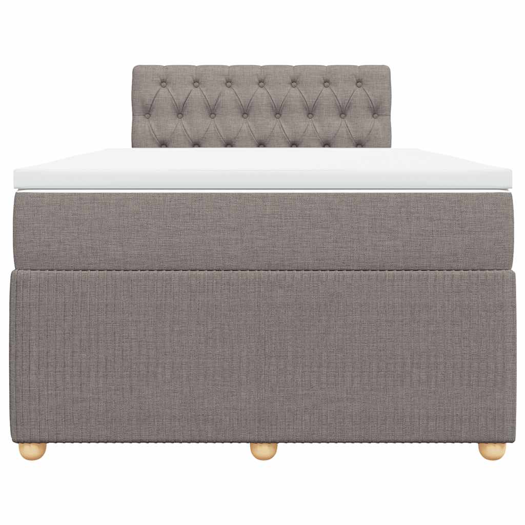 Κρεβάτι Boxspring με Στρώμα Taupe 120x200 εκ. Υφασμάτινο - Pakobazaar