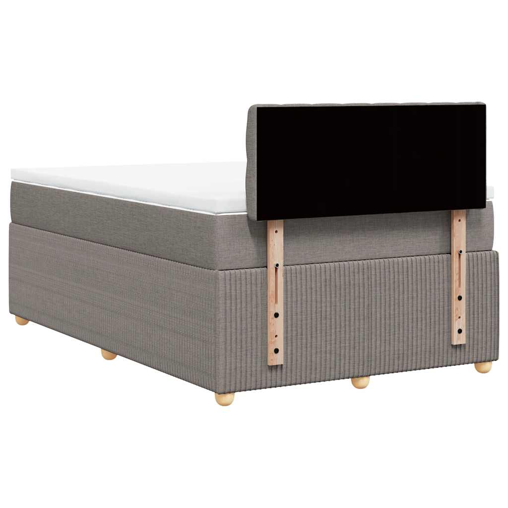 Κρεβάτι Boxspring με Στρώμα Taupe 120x200 εκ. Υφασμάτινο - Pakobazaar