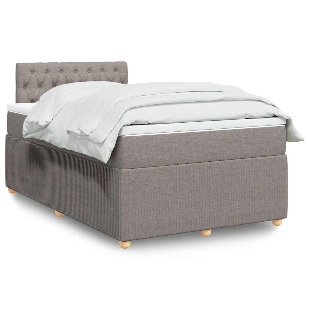 Κρεβάτι Boxspring με Στρώμα Taupe 120x200 εκ. Υφασμάτινο - Pakobazaar