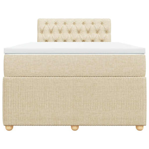 Κρεβάτι Boxspring με Στρώμα Κρεμ 120x200 εκ. Υφασμάτινο - Pakobazaar
