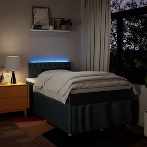 Κρεβάτι Boxspring με Στρώμα Μπλε 120x200 εκ. Υφασμάτινο - Pakobazaar