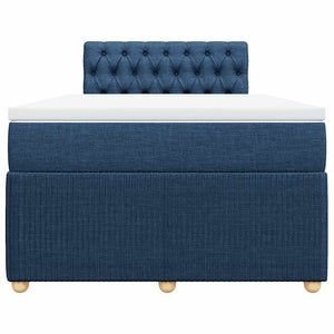 Κρεβάτι Boxspring με Στρώμα Μπλε 120x200 εκ. Υφασμάτινο - Pakobazaar