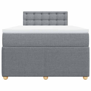 Κρεβάτι Boxspring με Στρώμα Ανοιχτό Γκρι 120x200 εκ. Υφασμάτινο - Pakobazaar
