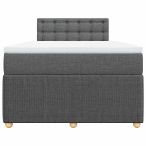 Κρεβάτι Boxspring με Στρώμα Σκούρο Γκρι 120x200 εκ. Υφασμάτινο - Pakobazaar