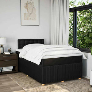 Κρεβάτι Boxspring με Στρώμα Μαύρο 120x200 εκ. Υφασμάτινο - Pakobazaar