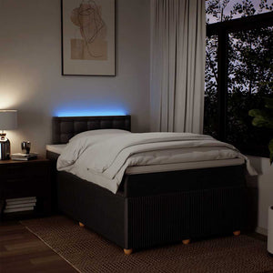 Κρεβάτι Boxspring με Στρώμα Σκούρο Καφέ 120x200 εκ. Υφασμάτινο - Pakobazaar