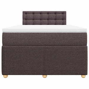 Κρεβάτι Boxspring με Στρώμα Σκούρο Καφέ 120x200 εκ. Υφασμάτινο - Pakobazaar