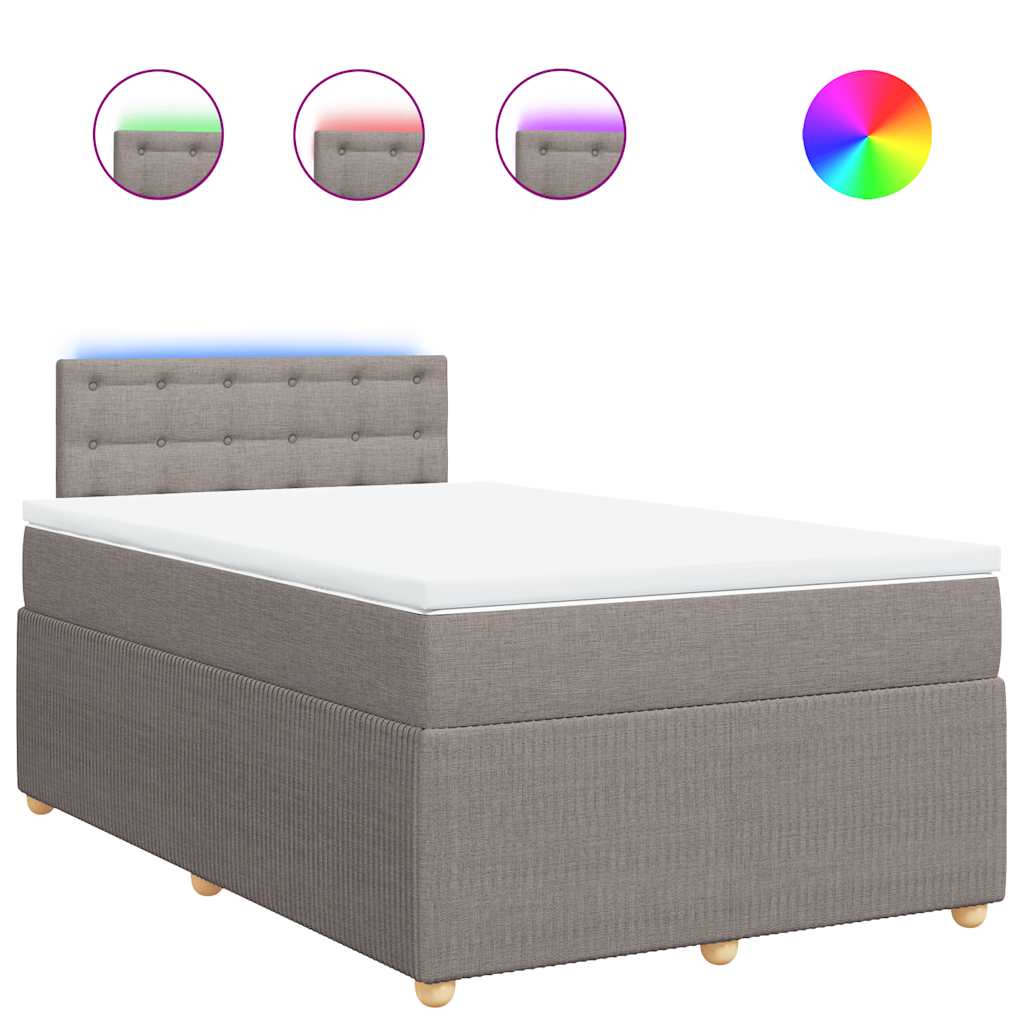 Κρεβάτι Boxspring με Στρώμα Taupe 120x200 εκ. Υφασμάτινο - Pakobazaar