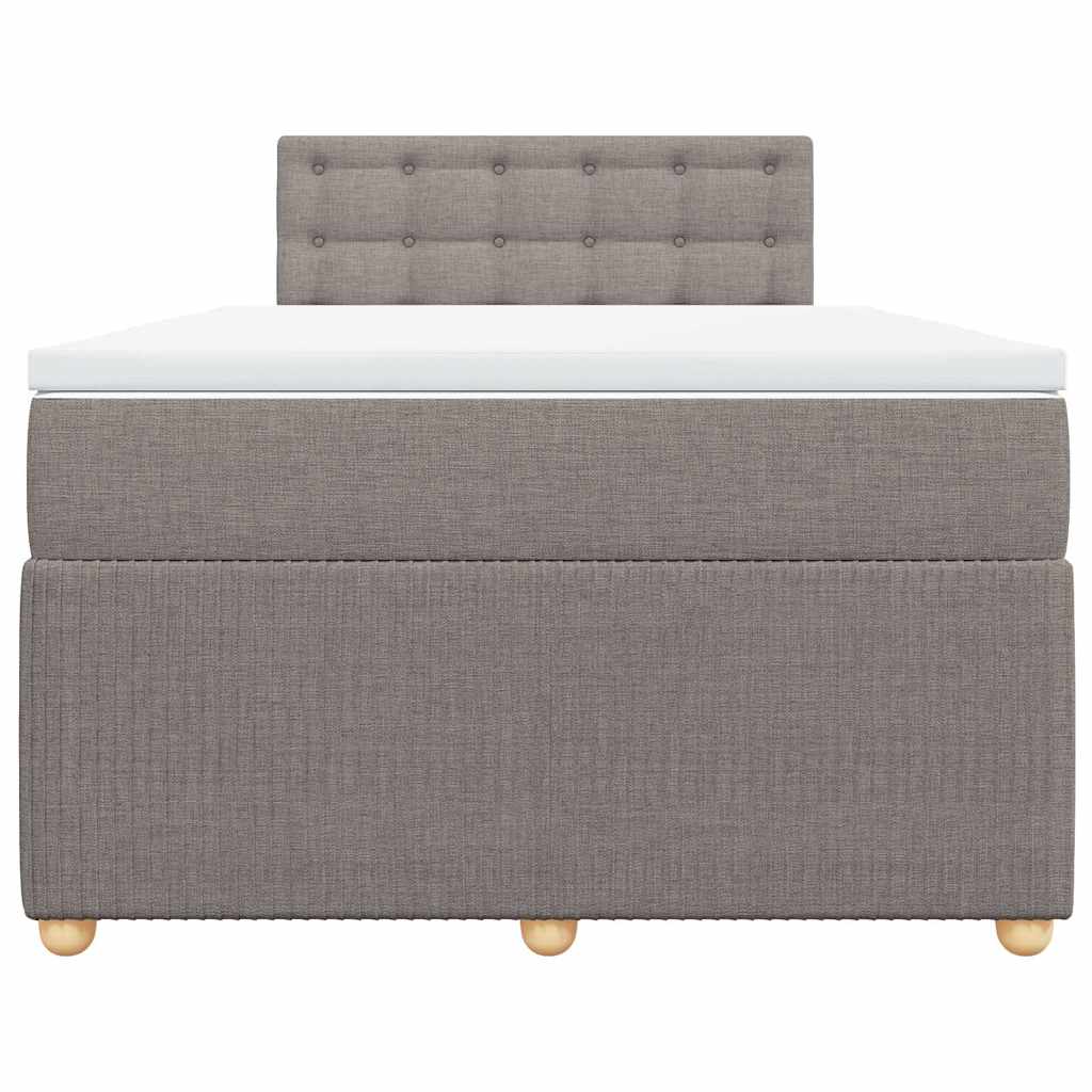 Κρεβάτι Boxspring με Στρώμα Taupe 120x200 εκ. Υφασμάτινο - Pakobazaar