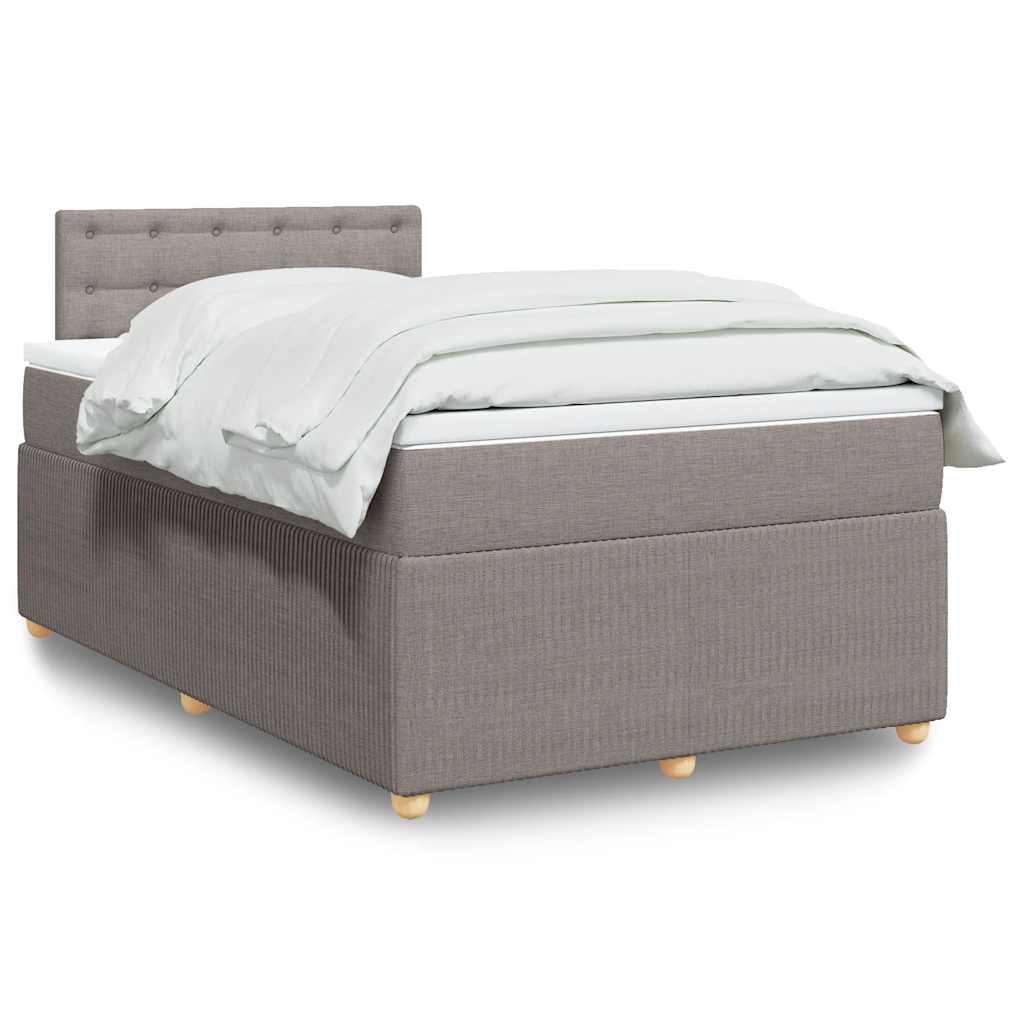 Κρεβάτι Boxspring με Στρώμα Taupe 120x200 εκ. Υφασμάτινο - Pakobazaar