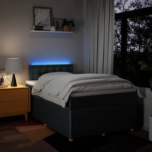 Κρεβάτι Boxspring με Στρώμα Μπλε 120x200 εκ. Υφασμάτινο - Pakobazaar