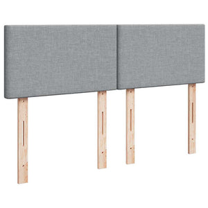 Κρεβάτι Boxspring με Στρώμα Ανοιχτό Γκρι 140x190 εκ. Υφασμάτινο - Pakobazaar