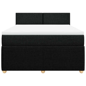 Κρεβάτι Boxspring με Στρώμα Μαύρο 140x190 εκ. Υφασμάτινο - Pakobazaar