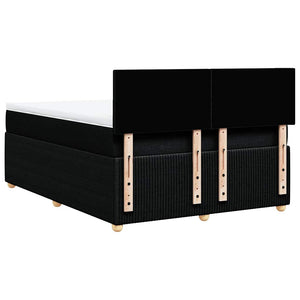Κρεβάτι Boxspring με Στρώμα Μαύρο 140x190 εκ. Υφασμάτινο - Pakobazaar