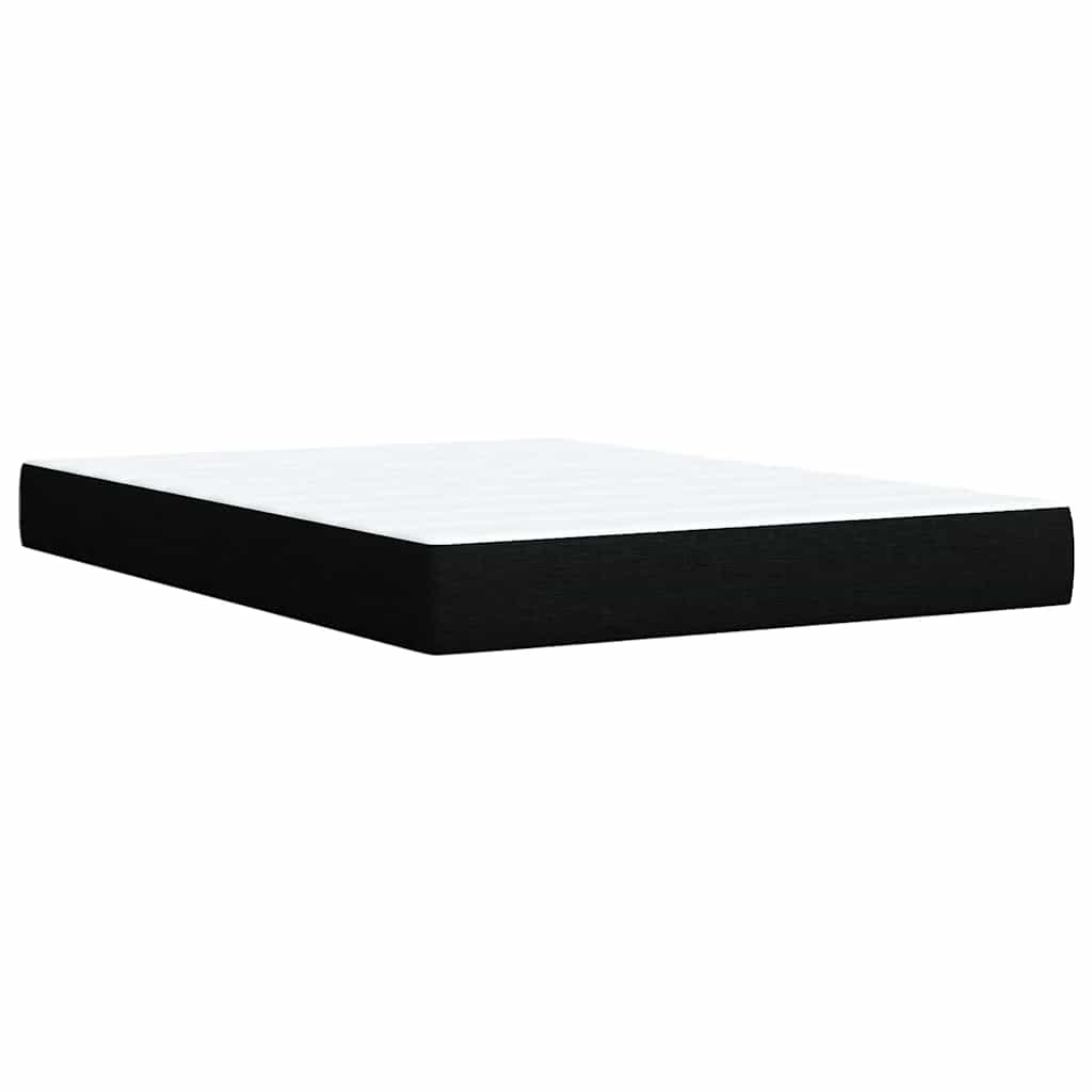 Κρεβάτι Boxspring με Στρώμα Μαύρο 140x190 εκ. Υφασμάτινο - Pakobazaar