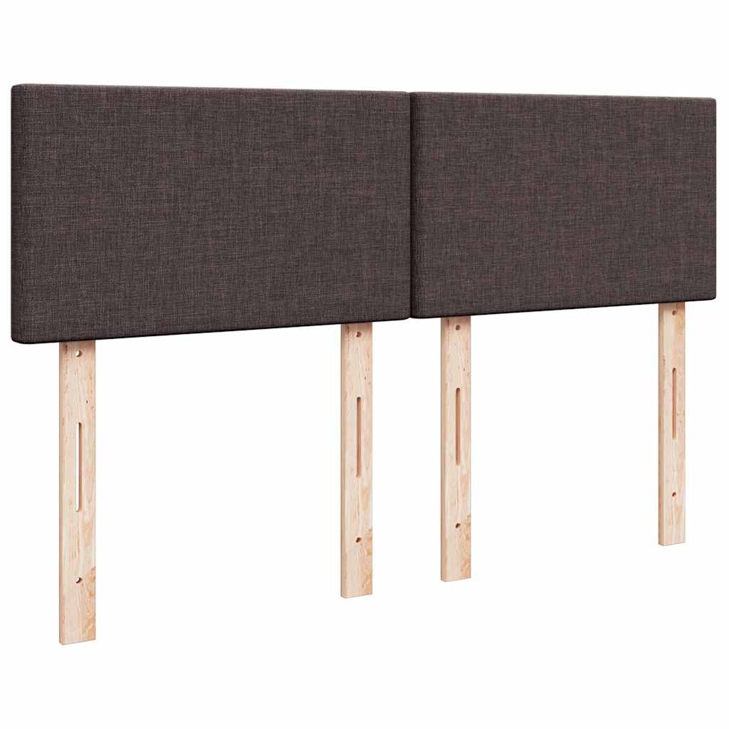Κρεβάτι Boxspring με Στρώμα Σκούρο Καφέ 140x190 εκ. Υφασμάτινο