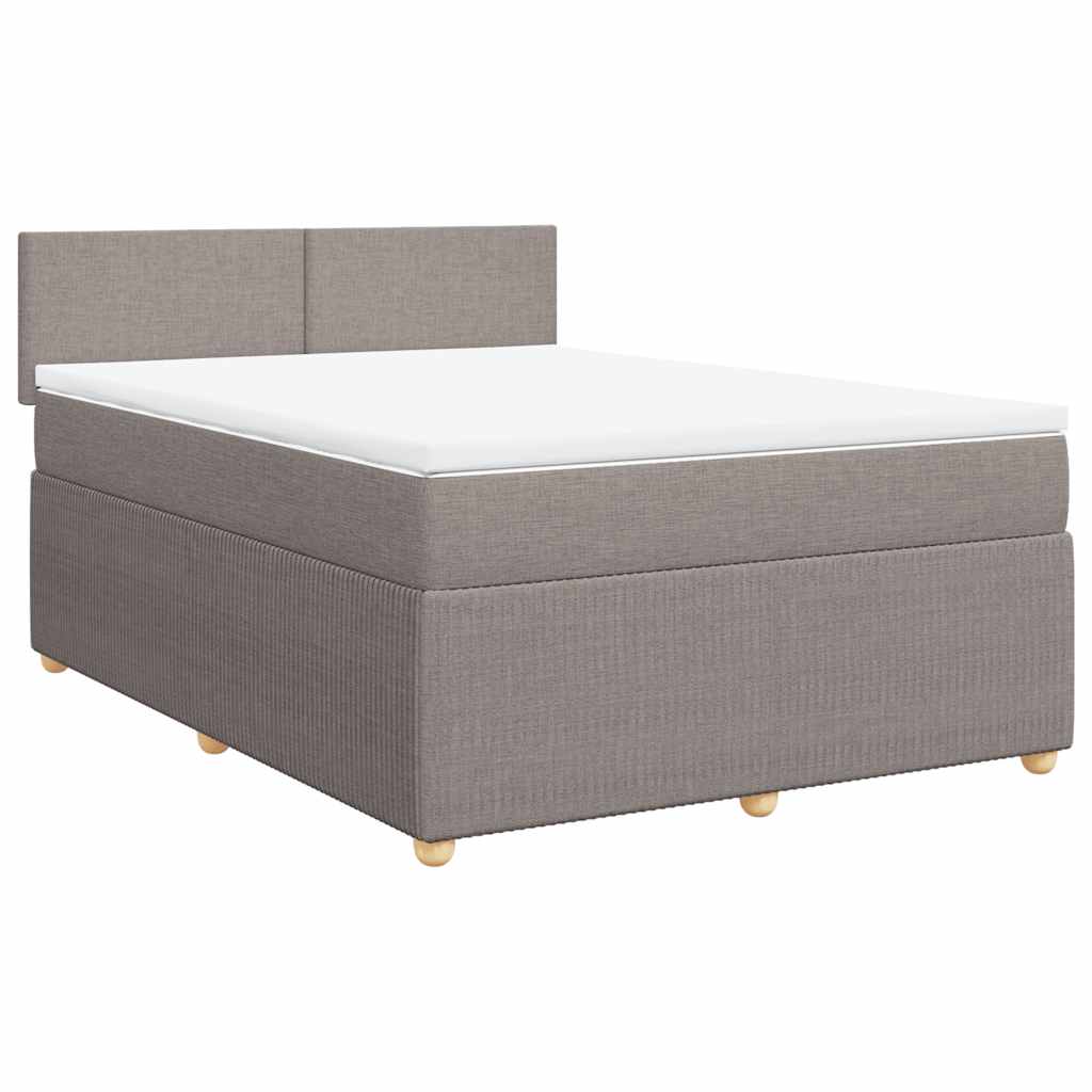 Κρεβάτι Boxspring με Στρώμα Taupe 140x190 εκ. Υφασμάτινο